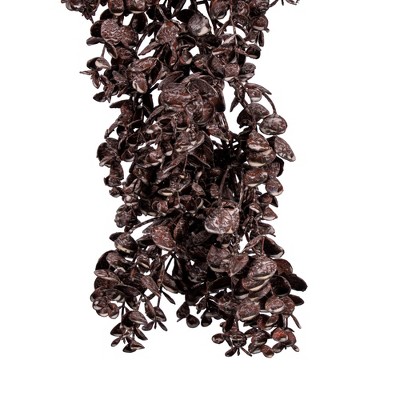 Lush 33" Outdoor-Ready Artificial Eucalyptus Garland in Brown