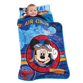 Disney Mickey Mouse Flight Academy Toddler Nap Mat in Blue and Red