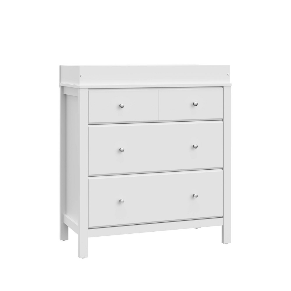 Storkcraft Carmel 3 Drawer Dresser with Interlocking Drawers with Changing Topper - White