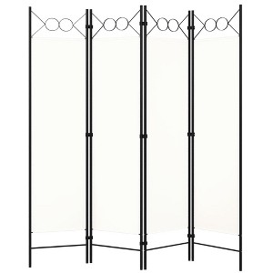 vidaXL 4-Panel Room Divider White 63"x70.9" - 1 of 4