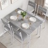 5 Piece Dining Table Set, Kitchen Dining Room Table Set for 4, Square Table, Metal Frame, MDF Board, Upholstered Chairs, Easy Assembly, for Home - 4 of 4
