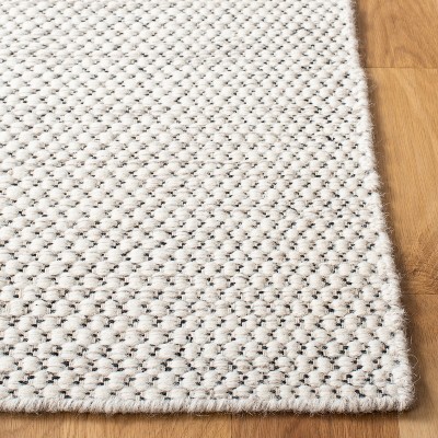 Ivory Flat Woven Wool Handmade Reversible Runner Rug