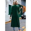 Women's Velvet Open Front Pocketed Long Duster - dear lover - 2 of 4