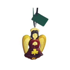 Slickblue Wooden Irish Angel Ornament, Intarsia Design, Hanging Decor, Celtic Style, 4.33"x2.75" - 1 of 3