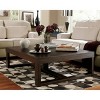 Watson Rectangular Cocktail Table Dark Brown - Signature Design by Ashley: Modern Trestle Base, Hardwood Veneer - 2 of 4