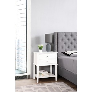 HomeStock White Nightstand 28x22x16 Contemporary Bedside Table with Open Shelf Storage, Sleek Modern Accent for Bedroom or Office - 1 of 4