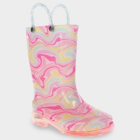 Western Chief Toddler Girls Abby Glitter Rain Boots Pink 5T