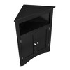 Okak Corner Cabinet, Freestanding Corner Cabinet with 2 Doors and 3 Shelves, Free Standing Cabinet for Kitchen, Living Room - 4 of 4
