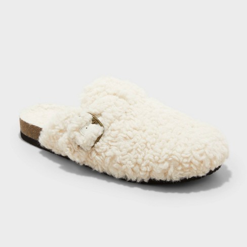 Women s Nyla Faux Shearling Clog Slippers Auden Ivory 6 Target