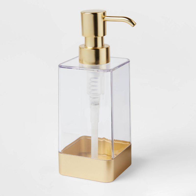 Square Soap/Lotion Dispenser Gold/Clear - Room Essentials&#8482;, 3 of 10