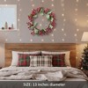 3PCS Set Christmas Door Wreath with Pine Cones & Greenery 13" Red Berry Holly Wreath for Holiday Home Decor FBA shipment - 4 of 4