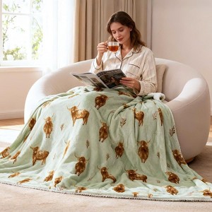 Lomsoe Christmas Throw Blanket Holiday Christmas Tree Reindeer Snowflakes Blanket Winter Soft Blanket for Couch Sofa Bed Christmas Gift. - 1 of 4