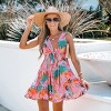 Women's Tropical Floral Print Wrap Dress with Flared Skirt - Cupshe - 2 of 4