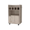 NicBex Mobile Kitchen Island Cart Morden Kitchen Carts on Wheels with Storage, 1 Cabinet Door and 4 Bottle Rack for Kitchen - 4 of 4