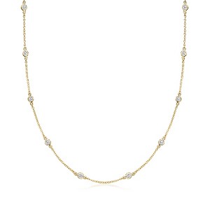 Ross-Simons 1.00-2.30 ct. t.w. Bezel-Set CZ Station Necklace in 18kt Gold Over Sterling - 1 of 3