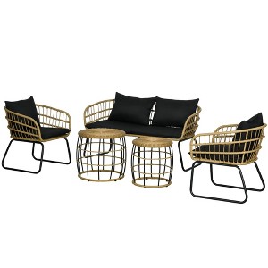 Resenkos 5 Pieces Patio Furniture Set,Outdoor Sectional Furniture, PE Rattan, - 1 of 4