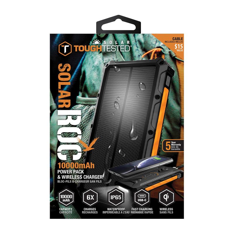 ToughTested® 10,000 mAh Qi® and Solar Charger, 5 of 6