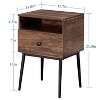 VECELO 2-Tier Nightstands with Storage Drawer & Open Shelf, End/Beside Table for Living Room or Bedroom, Small Spaces - 3 of 4