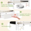 TopComfy Beds Solid Wood Twin Size House Beds Bed frame with Ladder Storage Drawers and Blackboard Design for Bedroom, White, 78.25"*18.5"*6" - 3 of 4