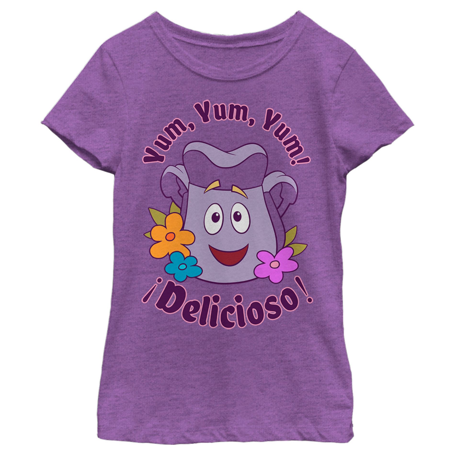 Girl's Dora the Explorer Yum Yum Delicioso T-Shirt - Purple Berry - X Large