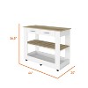 TiramisuBest Wine Storage Pedestal Kitchen Island White and Macadamia with White for Kitchen Islands & Carts - 3 of 4