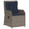 vidaXL - Reclining Patio Chairs Set - Grey Poly Rattan & Navy Cushions - Adjustable Backrest Armchairs for Garden/Deck/Outdoor Lounging - 4 of 4