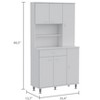 NicBex Storage Buffet Cabinet 90" Freestanding Kitchen Pantry Sideboard Cabinet with 2 Open Shelves, 1 Drawer, Multiple Cabinets - 2 of 4