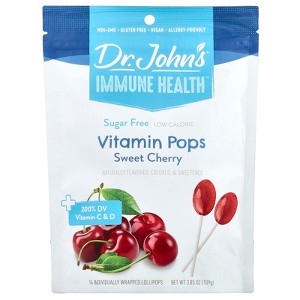 Dr. John's Healthy Sweets Immune Health™, Vitamin Pops, Sweet Cherry, 14 Individually Wrapped Lollipops, 3.85 oz (109 g) - 1 of 2