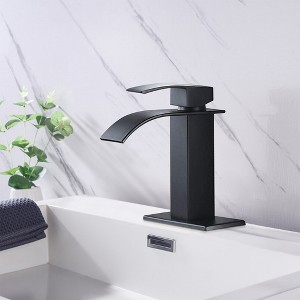 Single Handle Waterfall Spout Bathroom Vanity Sink Faucet - 1 of 4