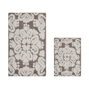 Medallion Collection 2 Piece 100% Cotton Tufted Bathroom Rug Set  with Non-Slip Backing, Machine Washable, Tumble Dry Bath Mat - 1 of 4