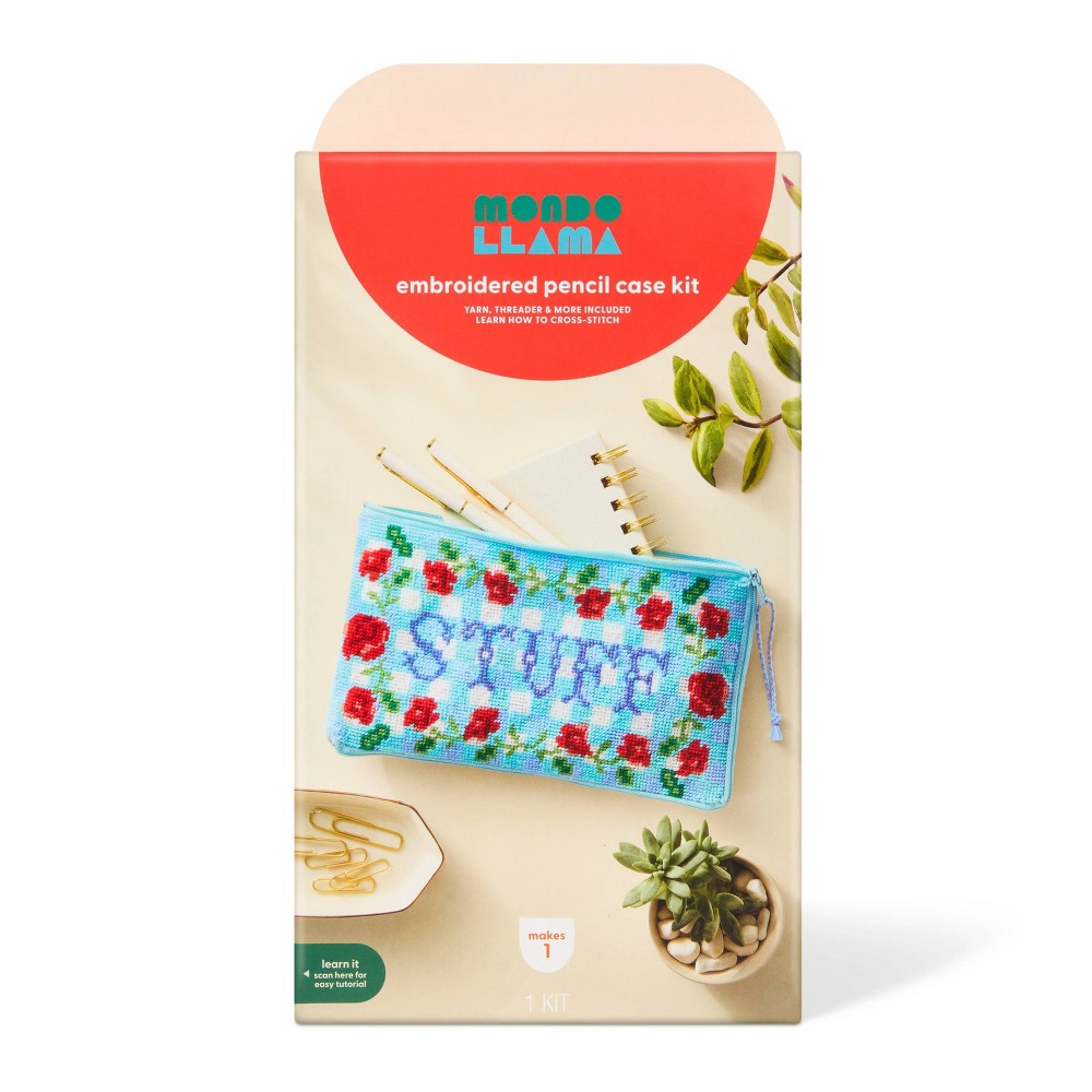 Summer Craft Stuff Pouch Cross Stitch Kit - Mondo Llama™