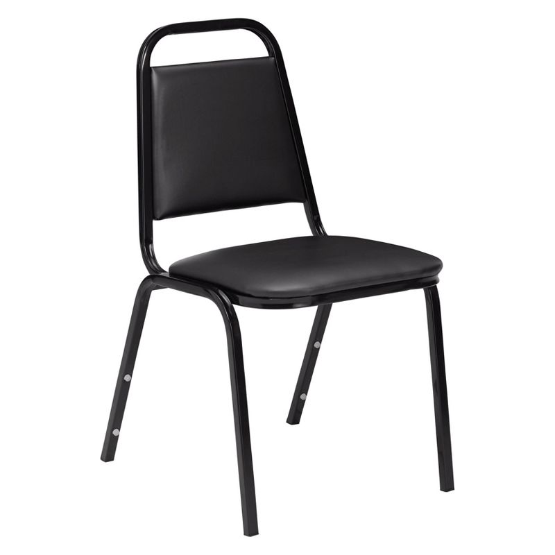 Set of 2 Vinyl Padded Stack Chairs with Seat and Frame Black - Hampden Furnishings, 2 of 9