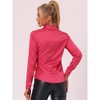 Allegra K Women's Long Sleeve Fashion Point Collar Button Up Satin Blouse - 4 of 4