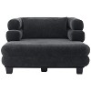 Oversized Chaise Lounge Modern Comfy Lounger Chenille Upholstered Sofa Bed with Deep Seat and Layered Armrests - ModernLuxe - 4 of 4