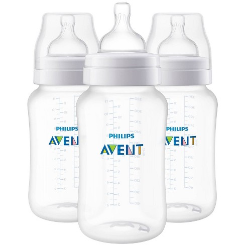 Philips Avent Natural Baby Bottle with Natural Response Nipple, Clear,  11oz, 2pk 