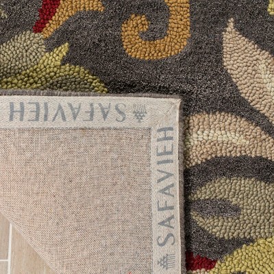 Gray Floral Hand-Tufted Wool Area Rug, 4' x 6'