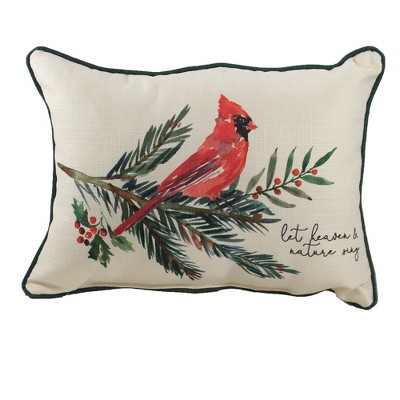 red bird pillow