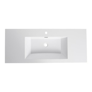 ChicFurnit Bathroom Sinks Contemporary Minimalist Elegant Design for Modern Home Bathroom Upgrade Stylish Decor, White, 47.2"*19.7"*7.3" - 1 of 4