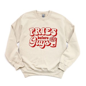 Simply Sage Market Women's Graphic Sweatshirt Fries Before Guys Bold - 1 of 4