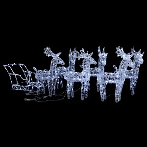 vidaXL Reindeers & Sleigh Christmas Decoration 320 LEDs Acrylic - 1 of 4