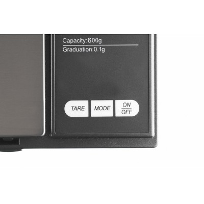 Black Stainless Steel Digital Pocket Scale with Backlit LCD