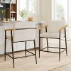Christopher Knight Home Emil Mid Century Modern Upholstered Counter Stool with Iron Frame (Set of 2) - 2 of 4