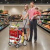 Utility Shopping Cart, Large Foldable Rolling Carts for Groceries, Portable Heavy Duty Grocery Cart - 2 of 4