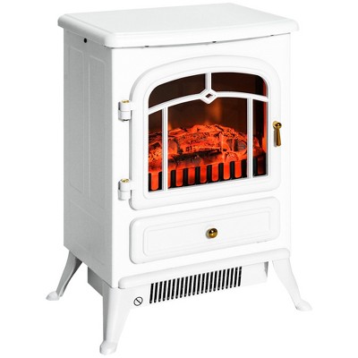 HOMCOM Electric Fireplace Heater, Fireplace Stove with Realistic LED Flames and Logs, and Overheating Protection, 750W/1500W