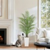 Garvee Artificial Palm Tree - Fake Tree with White Tall Planter-Faux Tropical Areca Floor Plant in Pot - Artificial Silk Plant for Home Decor Indoor - 2 of 4