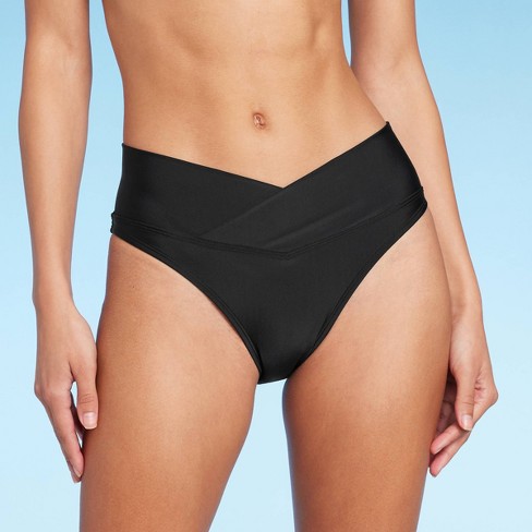 Women's Crossover High Leg Cheeky Mid-rise Bikini Bottom - Fable™ : Target