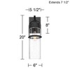 Possini Euro Design Caramela 20" High Modern Outdoor Wall Light Fixture Mount Porch House Exterior Outside Weatherproof Black Metal Clear Glass Shade - 4 of 4