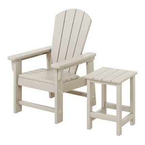 WestinTrends Malibu 2-Piece Kids Outdoor HDPE Adirondack Chair With Square Side Table Set - 1 of 4