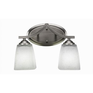 Toltec Lighting Zilo 2 - Light Vanity in  Graphite with 4.5" Square White Muslin Shade - 1 of 1