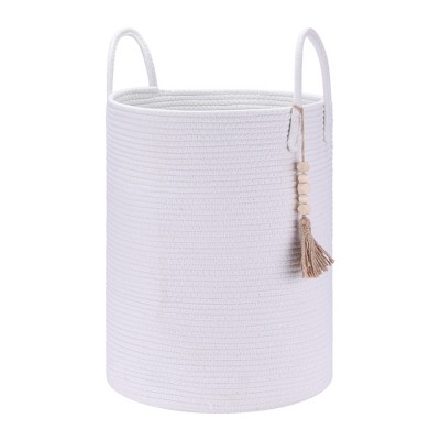 Unique Bargains Handcrafted Odorless Cotton Rope Widened Handles Storage Basket